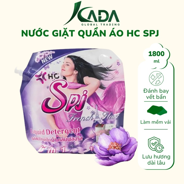 TL - Nước giặt HC SPJ bảo vệ sợi vải, chống tĩnh điện, giữ màu quần áo 1800ml - tím (T6)