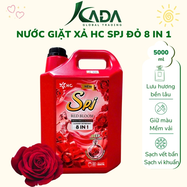 TL - Nước giặt xả hc spj 5L - đỏ 8in1 red bloom (T4)