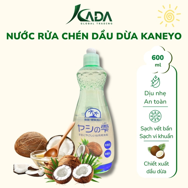NB - Chai nước rửa chén Kaneyo 600ml - dầu dừa (T24)