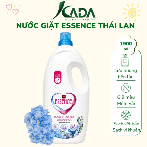 TL - Nước giặt Essence khử mùi ẩm mốc trên quần áo, lưu hương đậm đặc 1900ml - Xanh (T6)