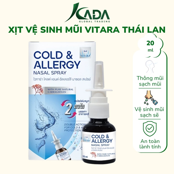 TL - Xịt mũi giảm kích ứng, cảm cúm, sổ mũi vitara cold & allergy nasal spray 20ml