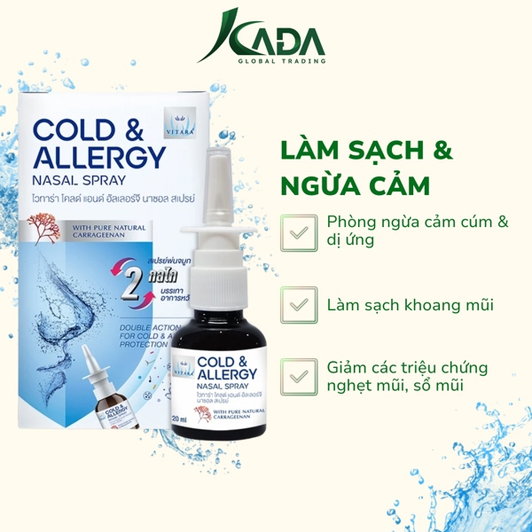 Alternative view of TL - Xịt mũi giảm kích ứng, cảm cúm, sổ mũi vitara cold & allergy nasal spray 20ml