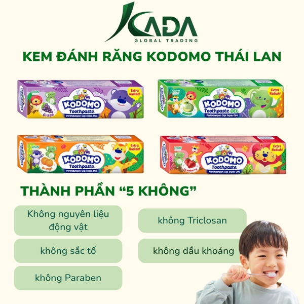 TL - Kem Đánh Răng trẻ em Kodomo 45gr - Nho (T36) - Ảnh 3