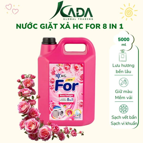 TL - Nước giặt xả hc for 5L hồng 8in1 rosy delight (T4)