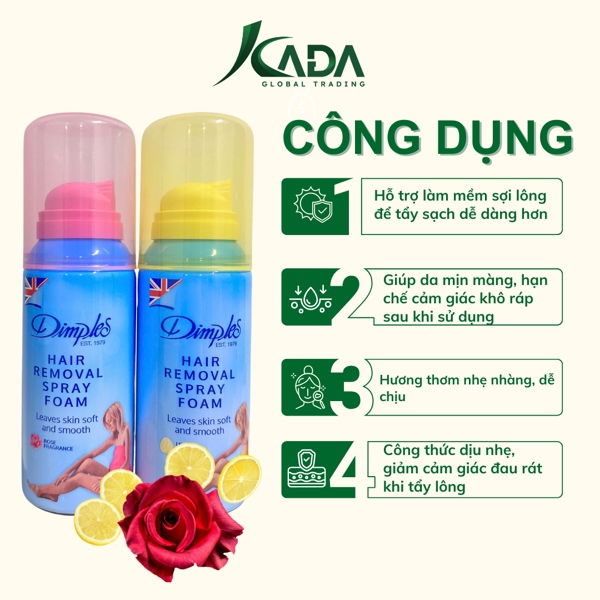 Alternative view of UK - Xịt tẩy lông Dimples Anh Quốc 100ml - Hair Removal Spray Foam