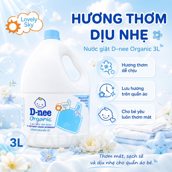TL - Nước giặt Dnee dành cho quần áo em bé 3000ml - Xanh Dương (T4) - Ảnh 3