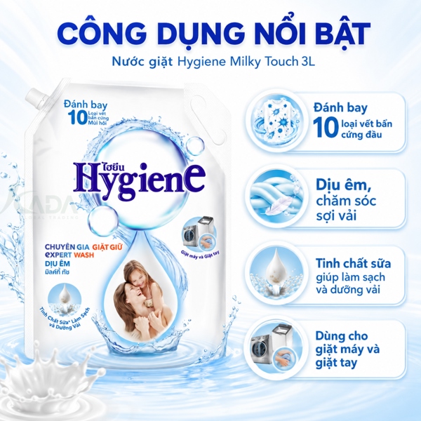 Alternative view of VN - Nước giặt Hygiene khử mùi ẩm mốc, lưu hương dài lâu 3L - Trắng Milky Touch (T4)