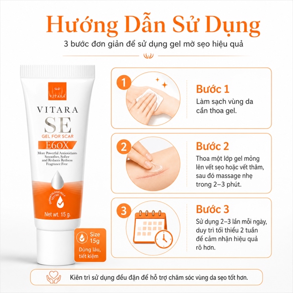TL - Kem bôi mờ sẹo, thâm sẹo, thâm mụn Vitara se gel for scar - Ảnh 5