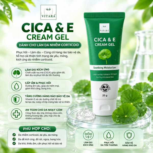 Alternative view of TL - Gel rau má giảm kích ứng, mẩn đỏ, viêm da, dưỡng ẩm Vitara Thái Lan 25g