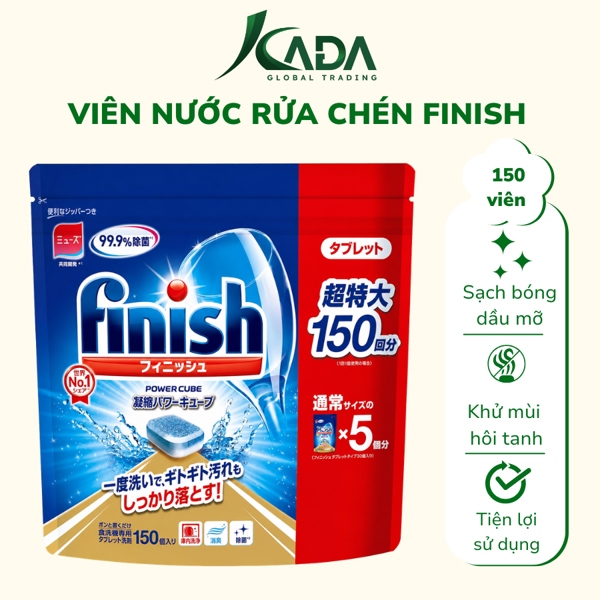 NB - Viên rửa chén dành cho máy rửa chén Finish Nhật Bản gói 150 viên