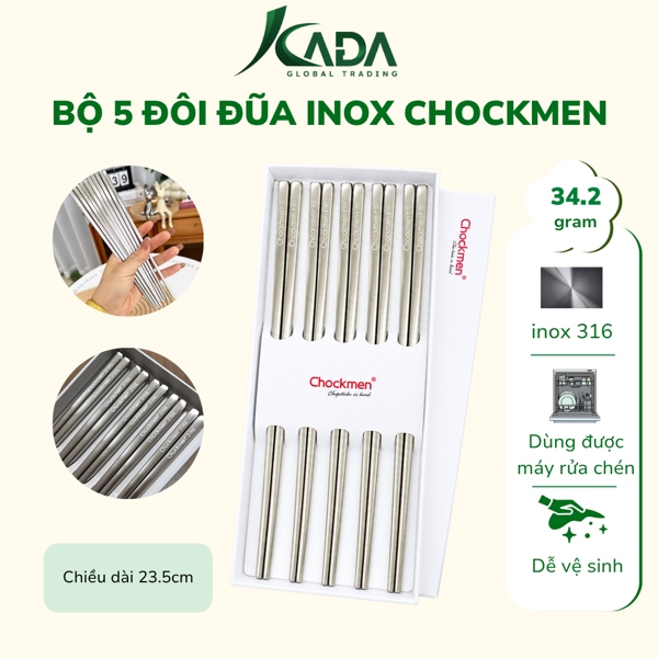 TQ - Hộp 5 Đôi Đũa Inox Chockmen - S130 - C658